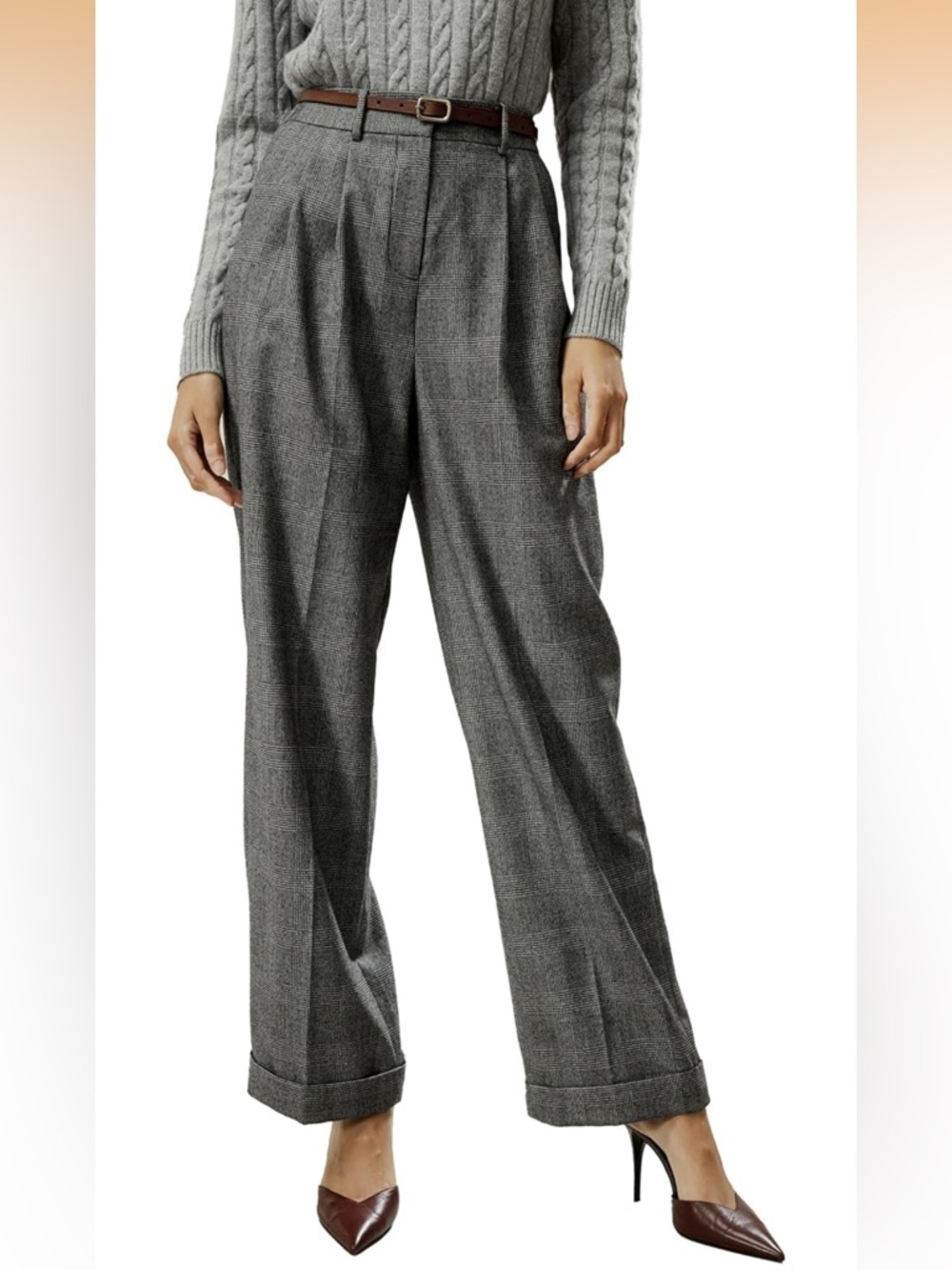 Women’s Lilysilk Wide Leg Wool-Flannel Suit Trousers